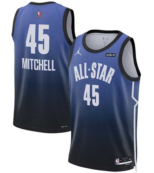 Mens 2023 All-Star #45 Donovan Mitchell Blue Game Swingman Stitched Basketball Jersey Dzhi->2023 all star->NBA Jersey